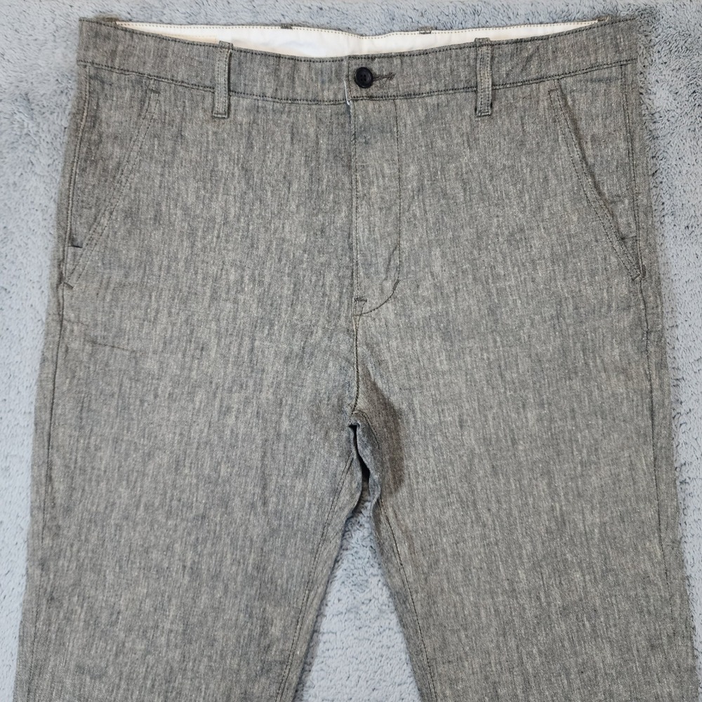 Levis Chambray Linen Cotton Pants Men 36x34 Fits 38x32 Gray Chino Tapered Casual - Picture 2 of 13
